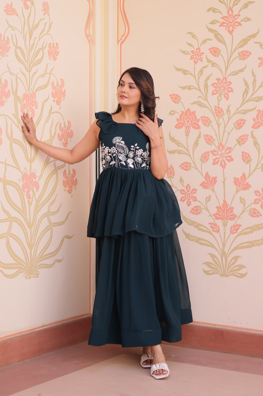 Anaya Peplum Style Designer Gown