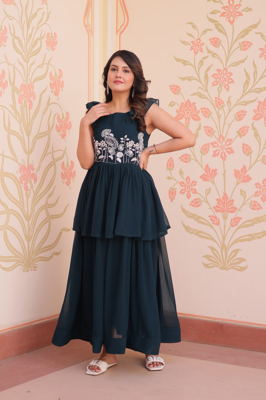 Anaya Peplum Style Designer Gown