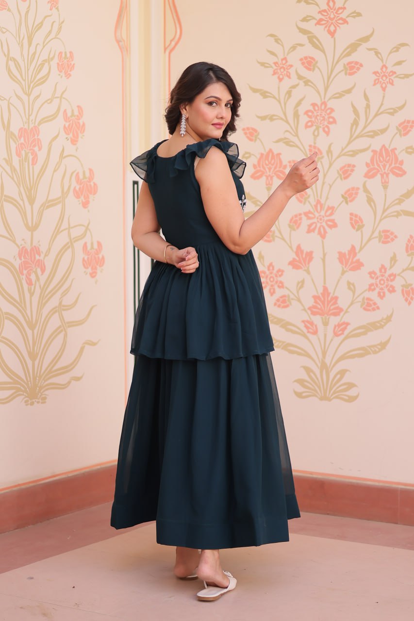 Anaya Peplum Style Designer Gown