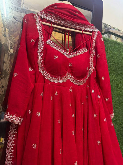 Devara Multicolor Karwa Special Anarkali Suit Set