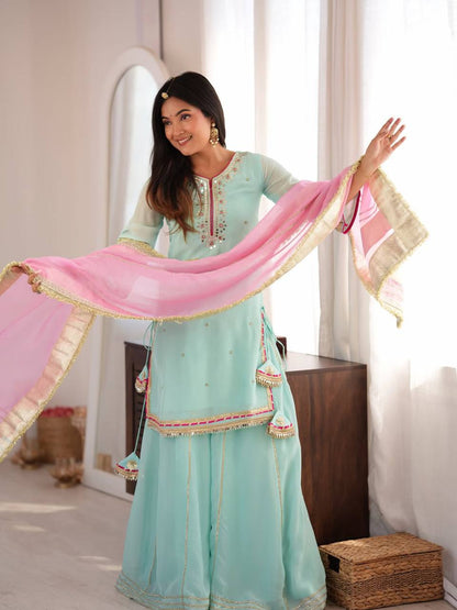 The Sovereign Kaumya Neon Silk Sharara