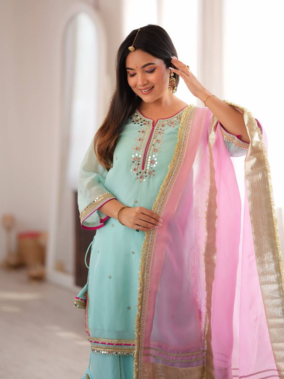 The Sovereign Kaumya Neon Silk Sharara