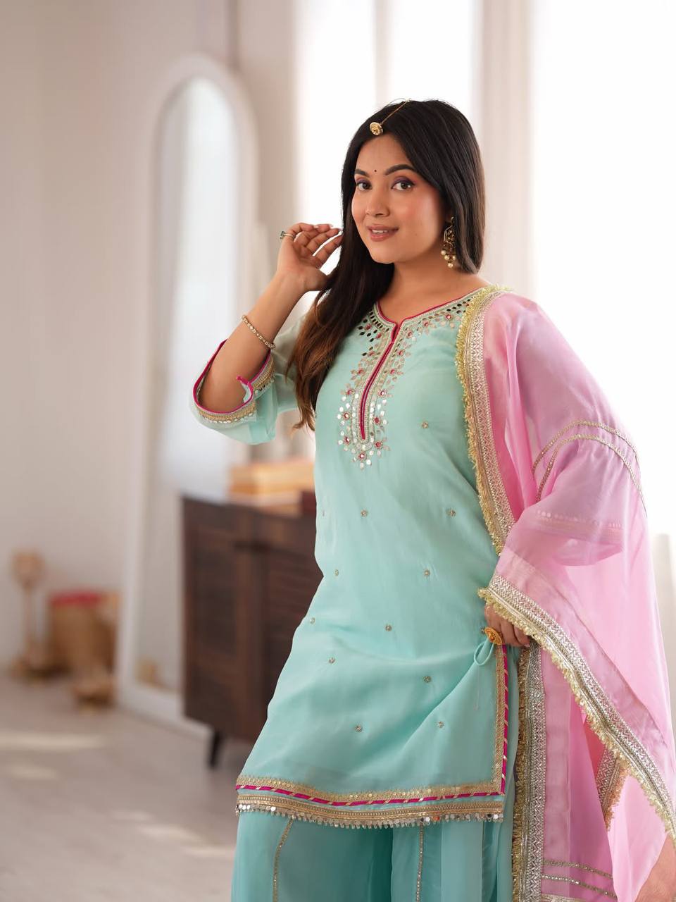 The Sovereign Kaumya Neon Silk Sharara