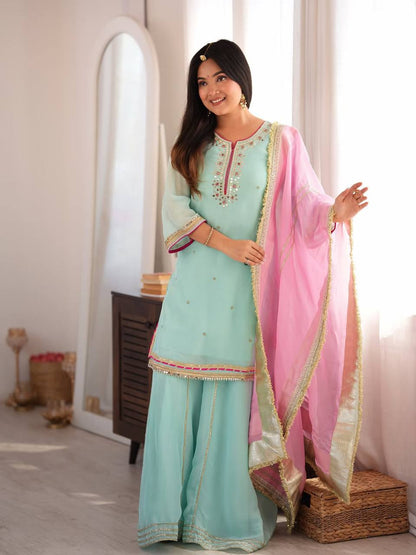 The Sovereign Kaumya Neon Silk Sharara
