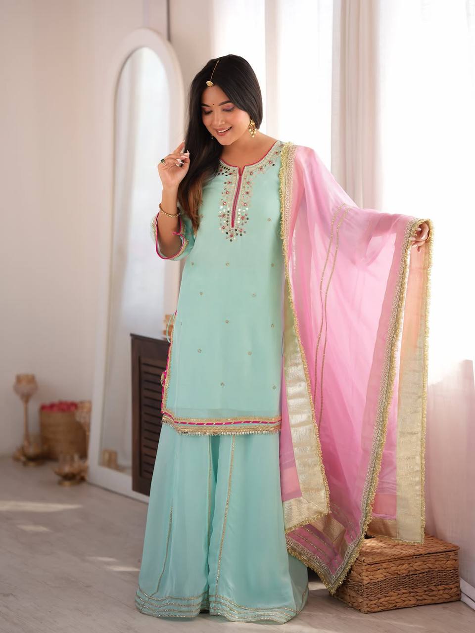 The Sovereign Kaumya Neon Silk Sharara