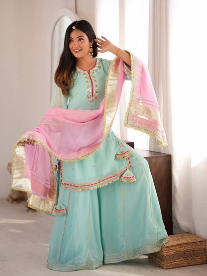 The Sovereign Kaumya Neon Silk Sharara