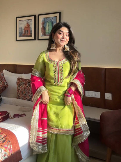 The Sovereign Kaumya Neon Silk Sharara