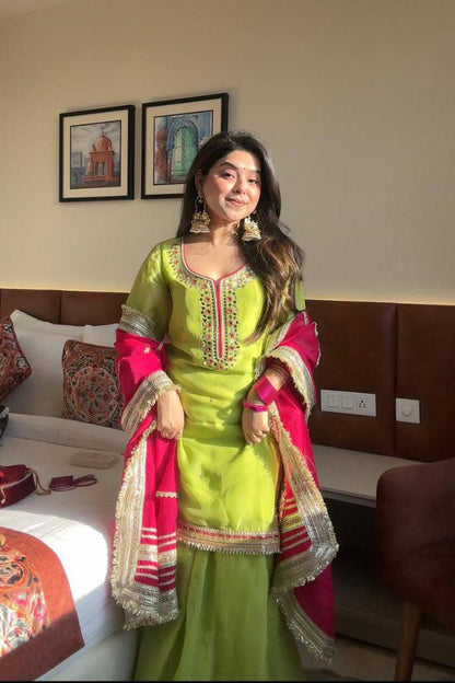 The Sovereign Kaumya Neon Silk Sharara