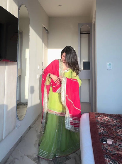 The Sovereign Kaumya Neon Silk Sharara