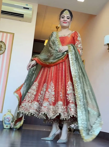 Sunset Glow Premium Quality Anarkali Suit Set