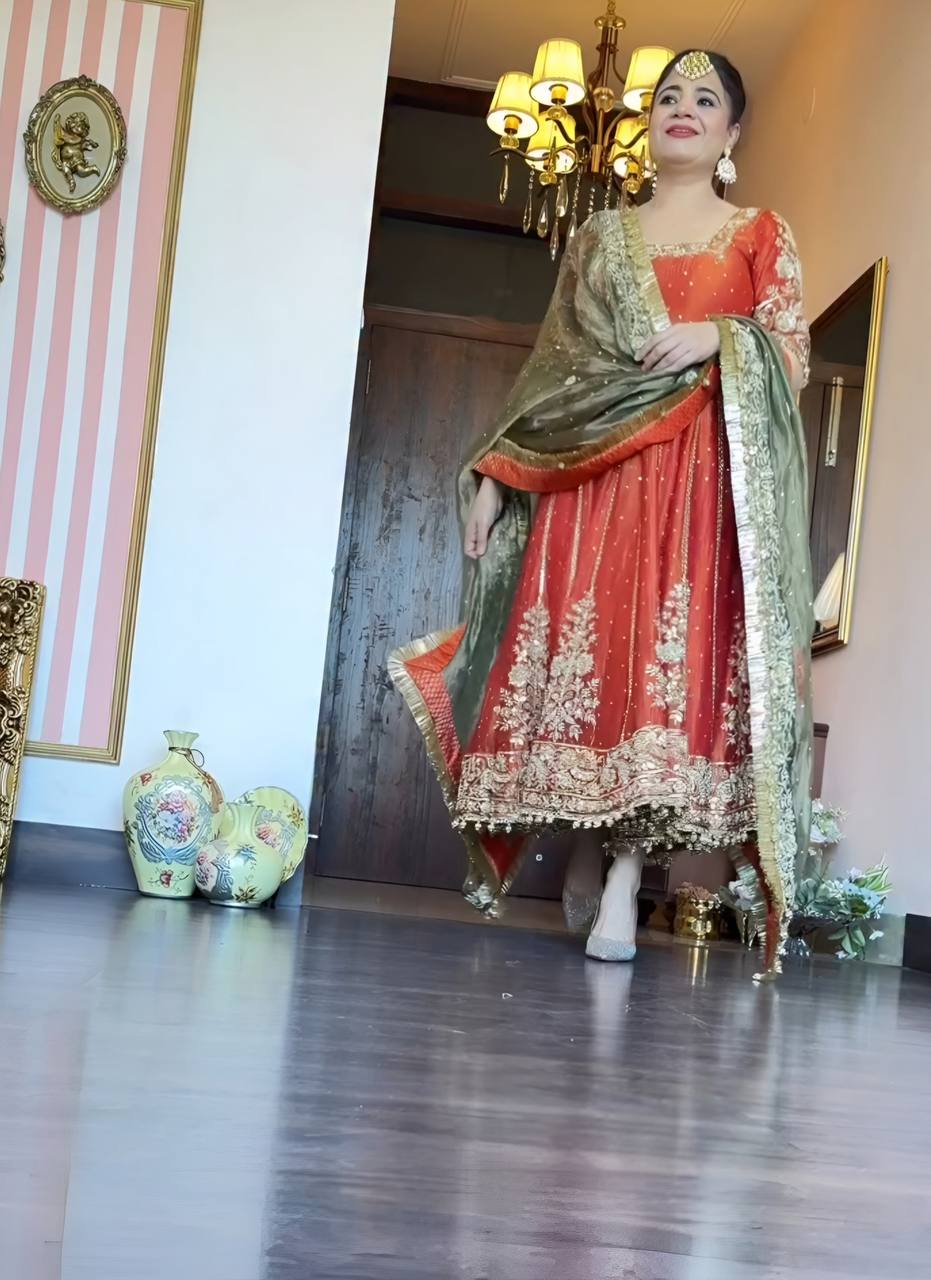 Sunset Glow Premium Quality Anarkali Suit Set