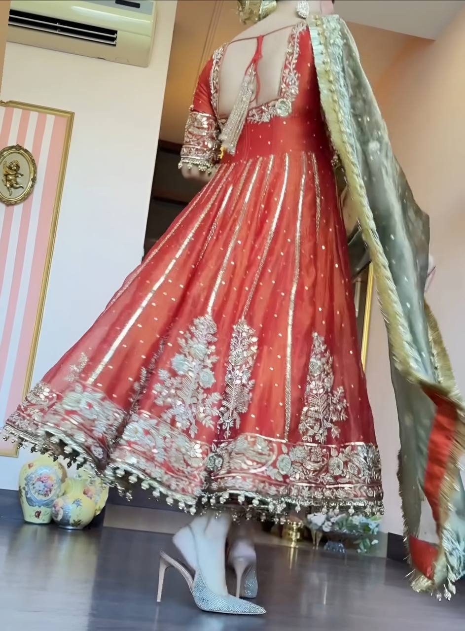Sunset Glow Premium Quality Anarkali Suit Set