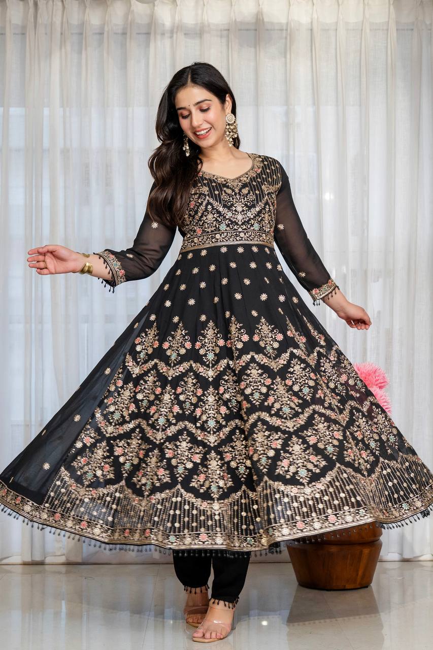 Festive Pastel Anarkali Suit Set with Dupatta