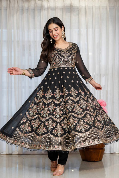 Festive Pastel Anarkali Suit Set with Dupatta