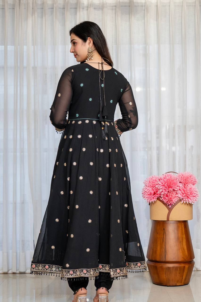 Festive Pastel Anarkali Suit Set with Dupatta