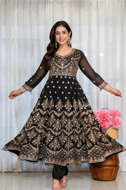 Festive Pastel Anarkali Suit Set with Dupatta
