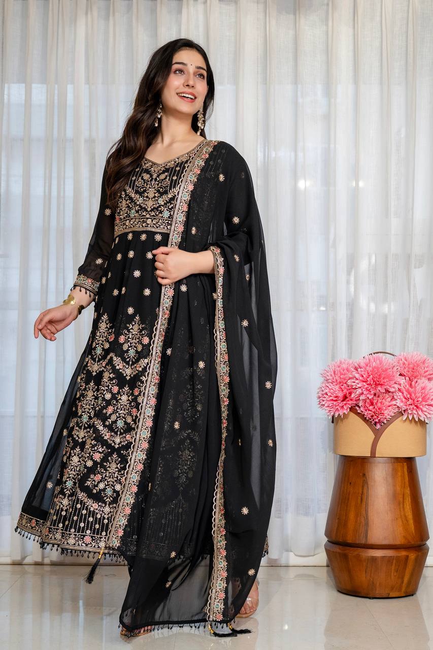 Festive Pastel Anarkali Suit Set with Dupatta