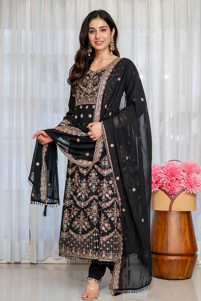 Festive Pastel Anarkali Suit Set with Dupatta