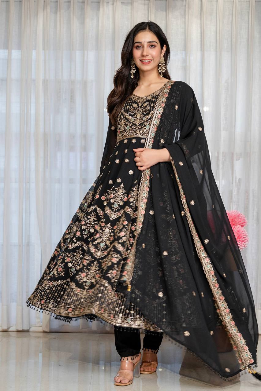 Festive Pastel Anarkali Suit Set with Dupatta