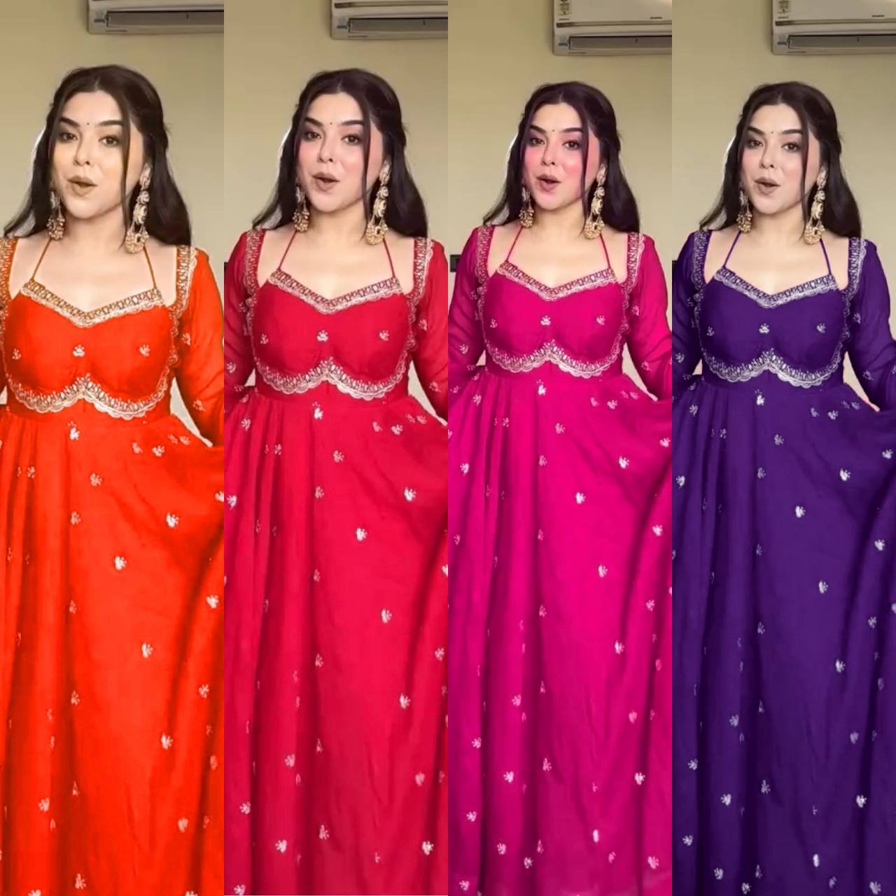 Devara Multicolor Karwa Special Anarkali Suit Set