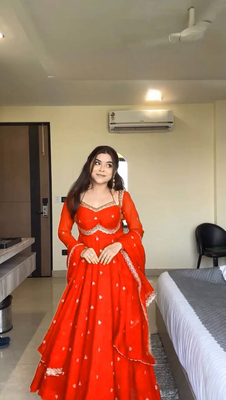 Devara Multicolor Karwa Special Anarkali Suit Set