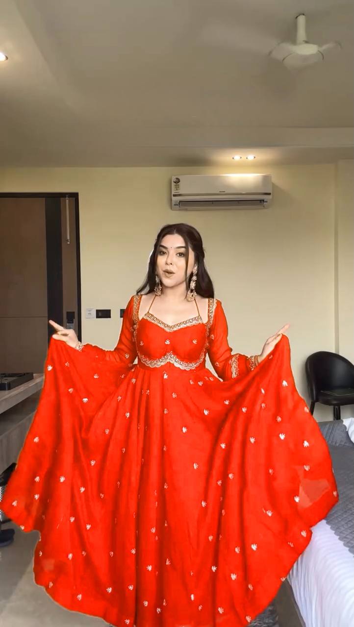 Devara Multicolor Karwa Special Anarkali Suit Set