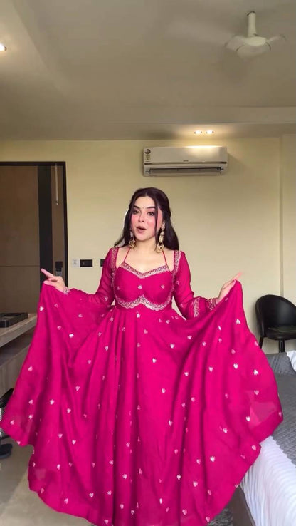 Devara Multicolor Karwa Special Anarkali Suit Set