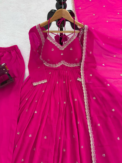 Devara Multicolor Karwa Special Anarkali Suit Set