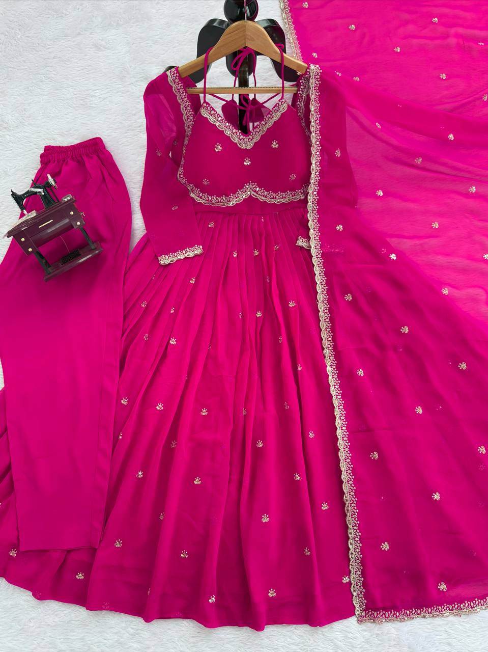 Devara Multicolor Karwa Special Anarkali Suit Set