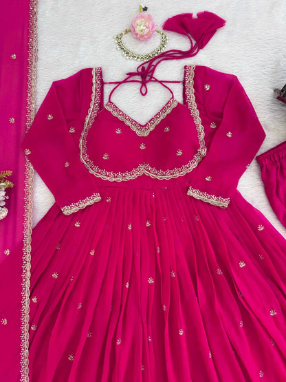 Devara Multicolor Karwa Special Anarkali Suit Set