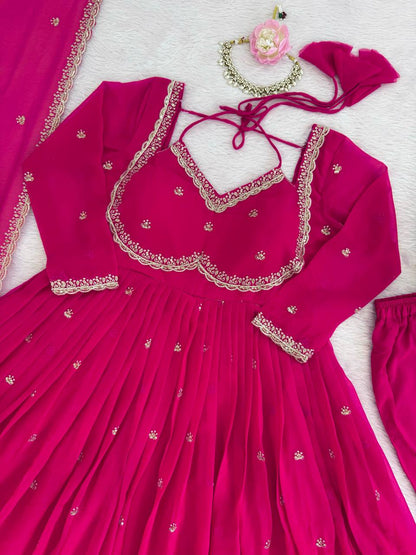 Devara Multicolor Karwa Special Anarkali Suit Set