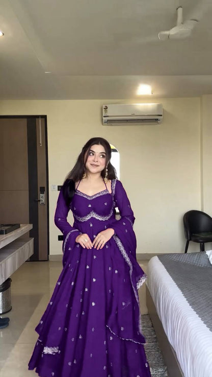 Devara Multicolor Karwa Special Anarkali Suit Set