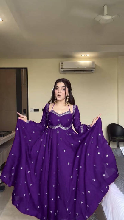 Devara Multicolor Karwa Special Anarkali Suit Set