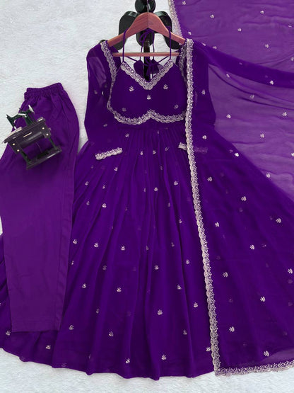 Devara Multicolor Karwa Special Anarkali Suit Set