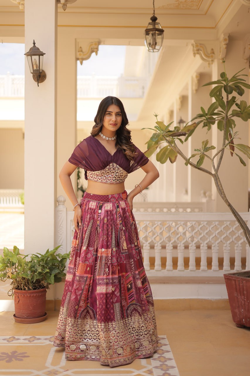 Varnika Russian Silk Printed Lehenga Choli Set