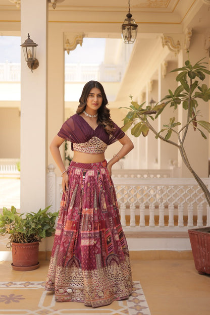 Varnika Russian Silk Printed Lehenga Choli Set