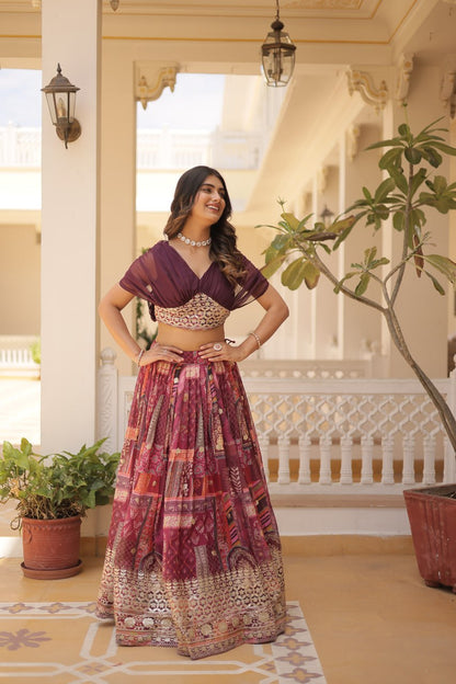 Varnika Russian Silk Printed Lehenga Choli Set