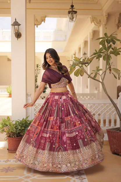 Varnika Russian Silk Printed Lehenga Choli Set