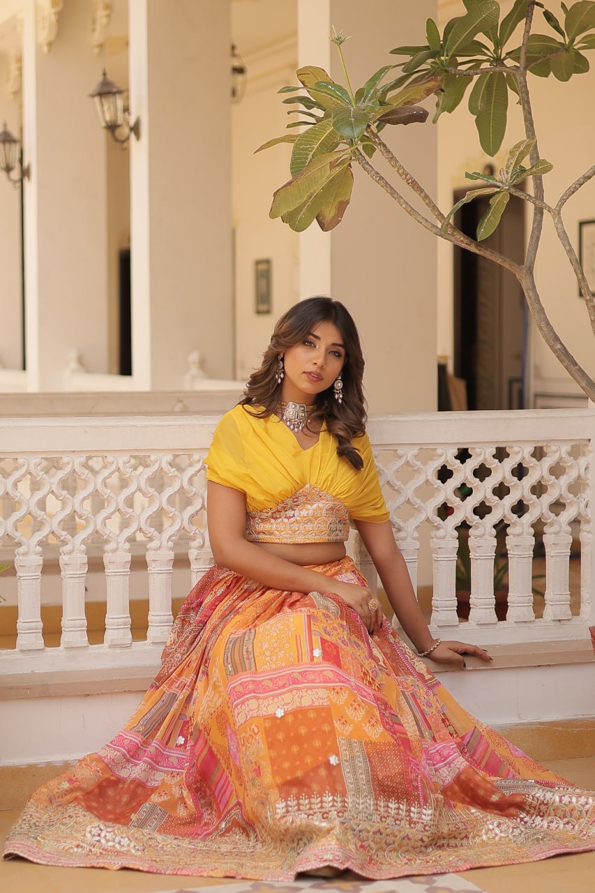 Varnika Russian Silk Printed Lehenga Choli Set