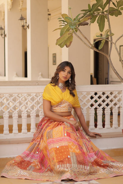 Varnika Russian Silk Printed Lehenga Choli Set