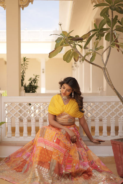Varnika Russian Silk Printed Lehenga Choli Set