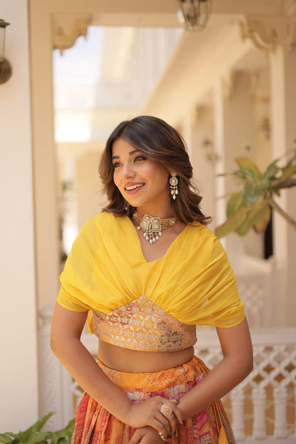 Varnika Russian Silk Printed Lehenga Choli Set