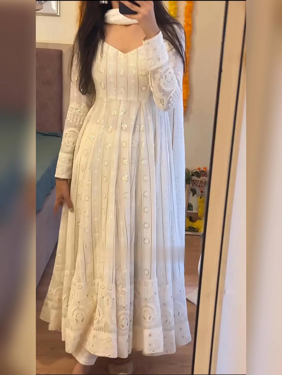 Noor Lakhnavi Embroidered Work Anarkali Suit Set