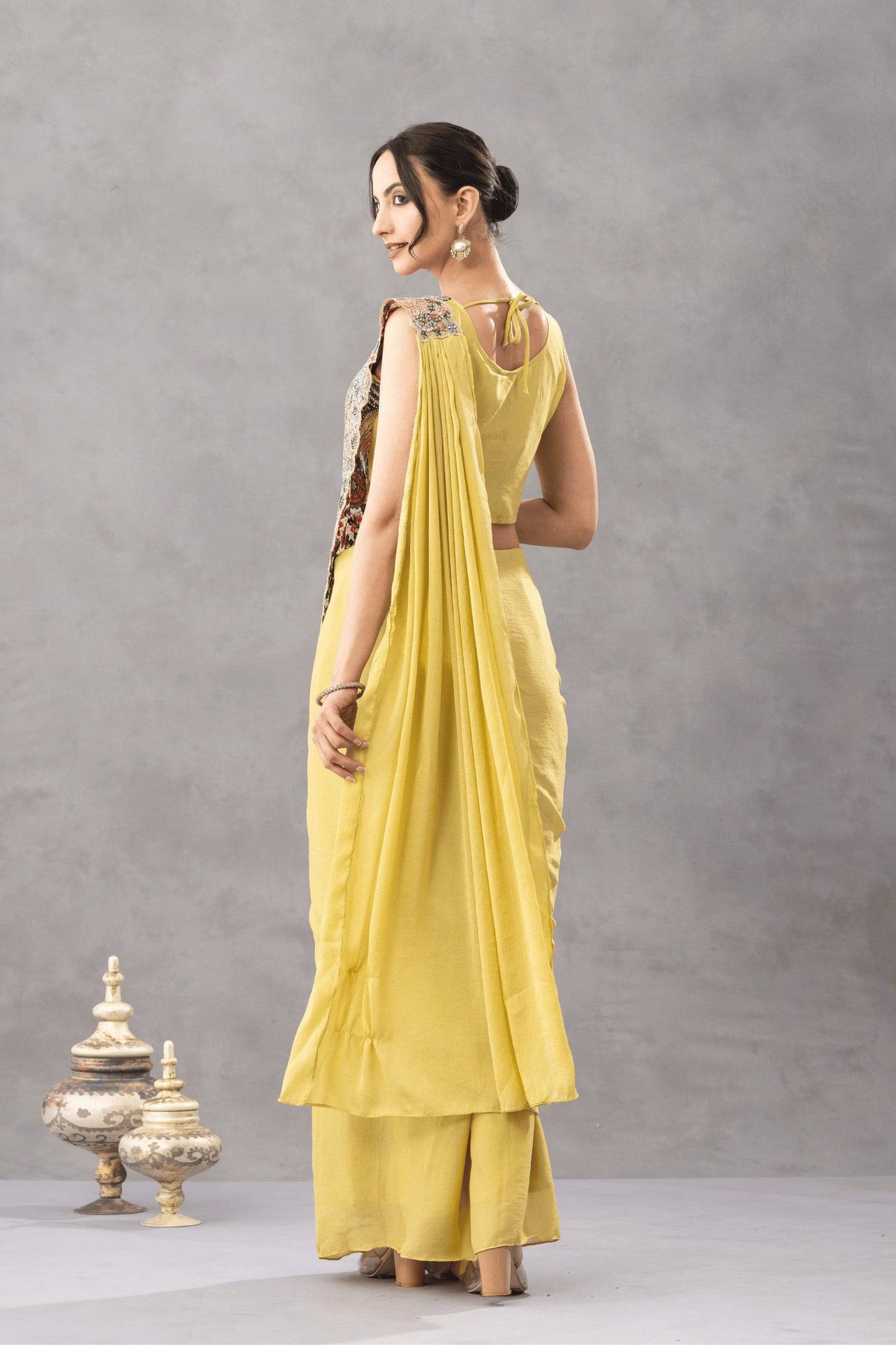 Twinkle Chinon Ready-To-Wear Saree