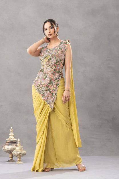 Twinkle Chinon Ready-To-Wear Saree