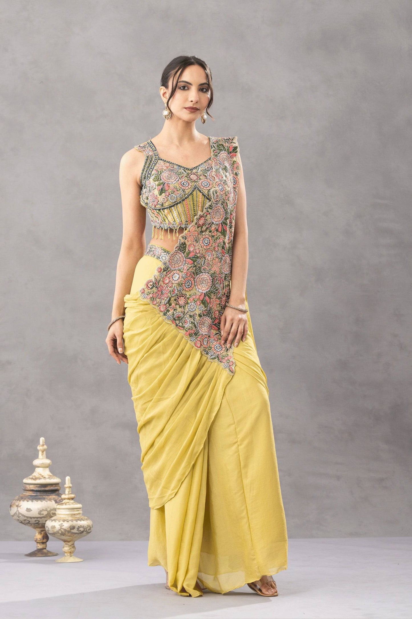 Twinkle Chinon Ready-To-Wear Saree