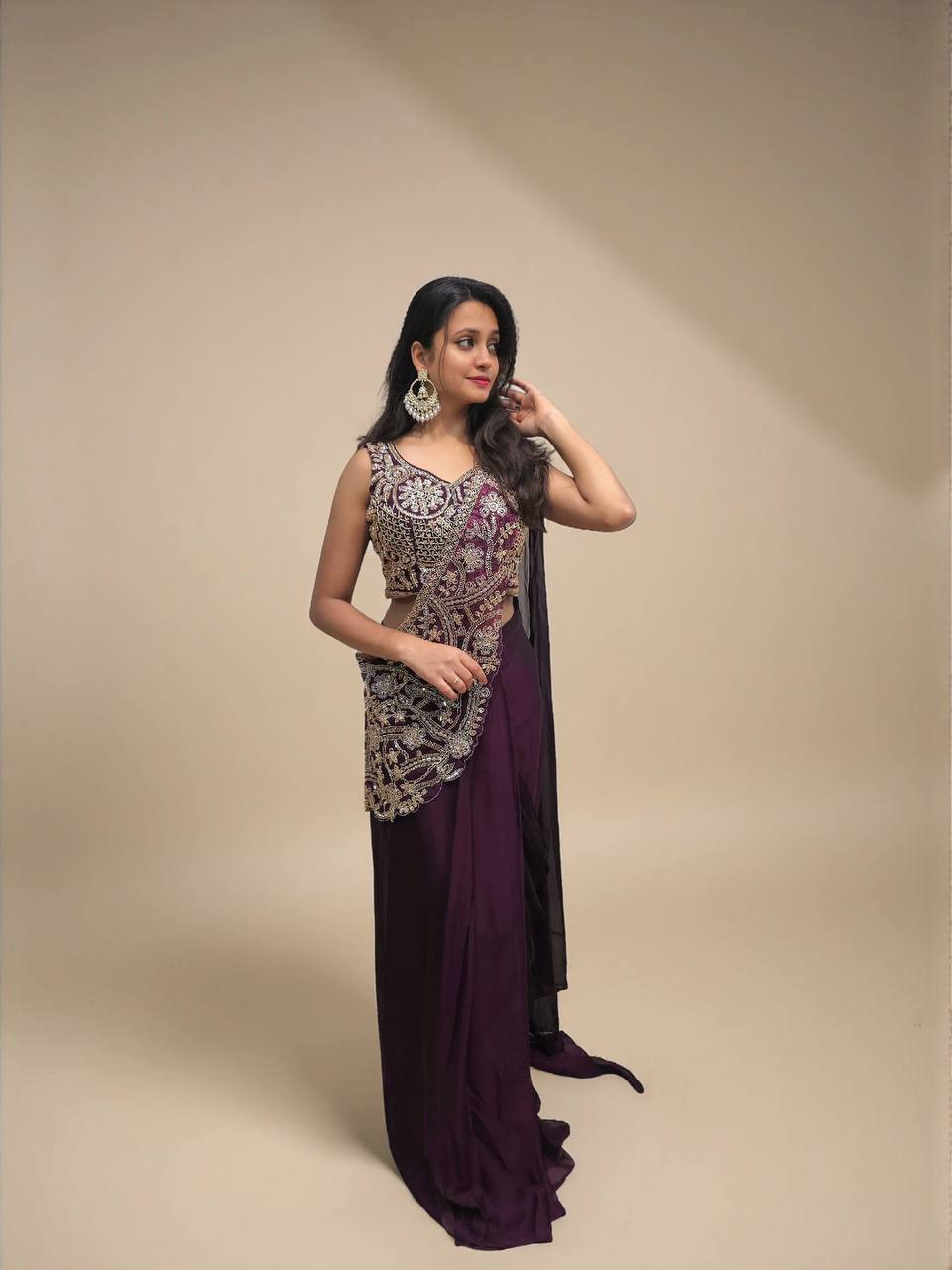 Silk Fusion Pre-Stitched Lehenga Saree