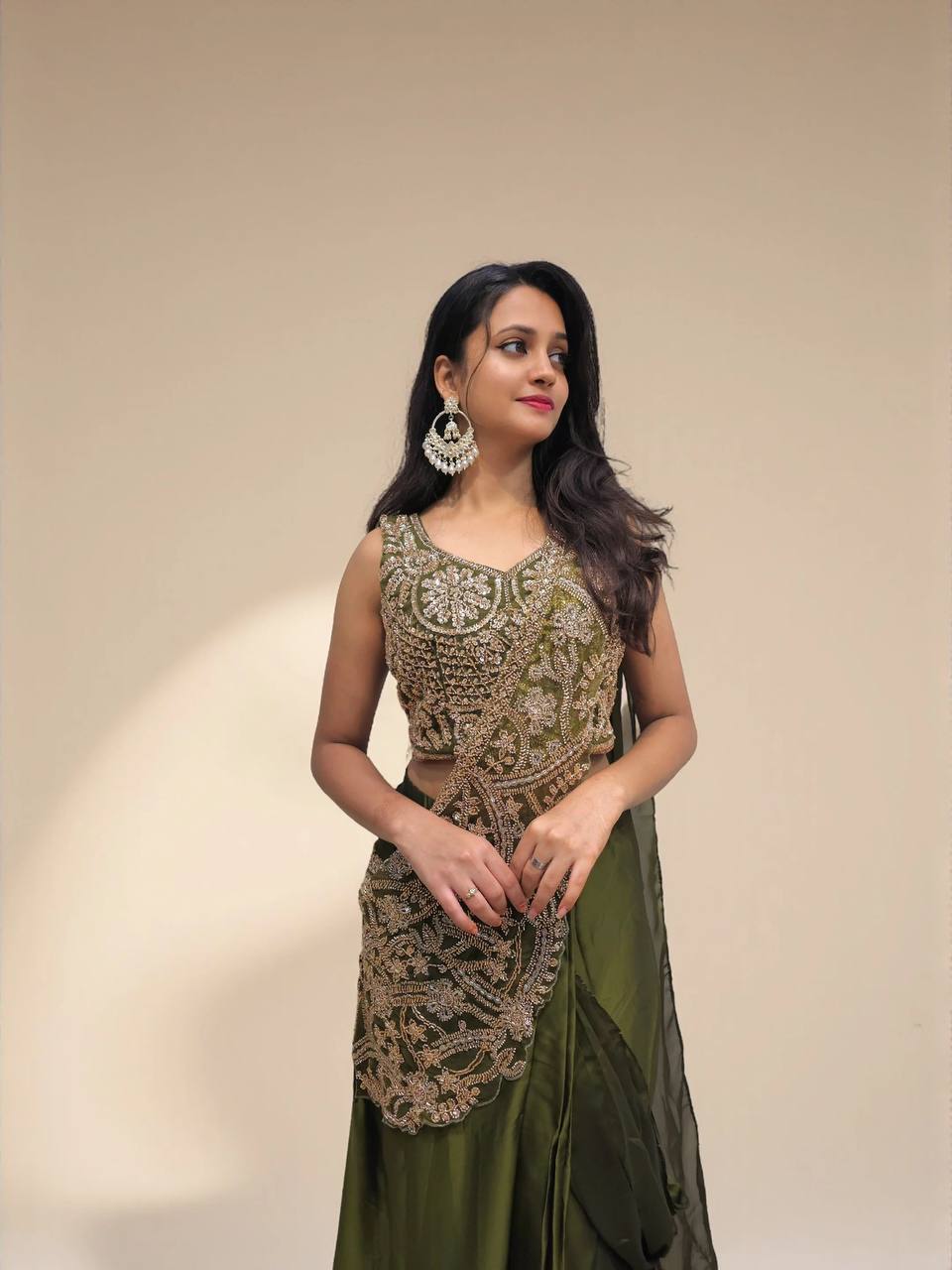 Silk Fusion Pre-Stitched Lehenga Saree