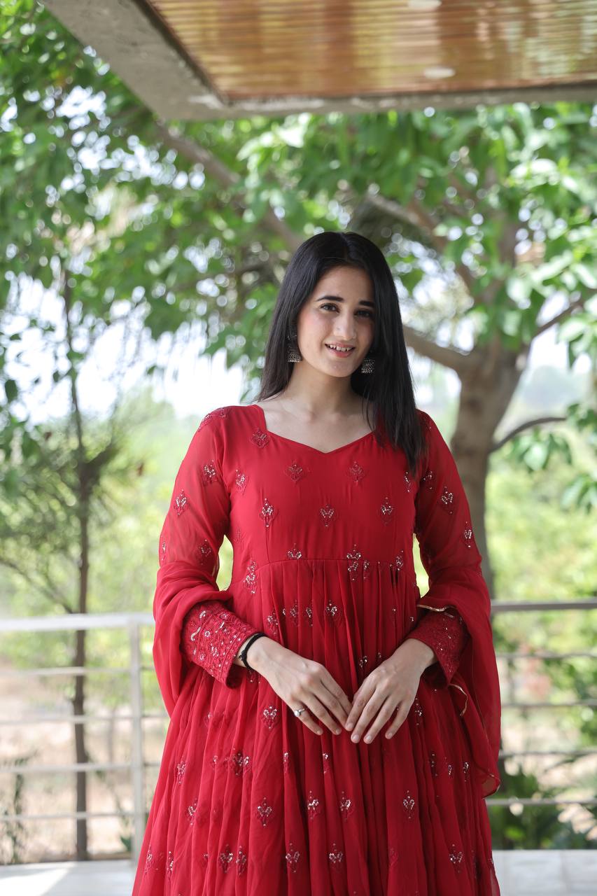 Premium Maroon Anarkali Suit Set