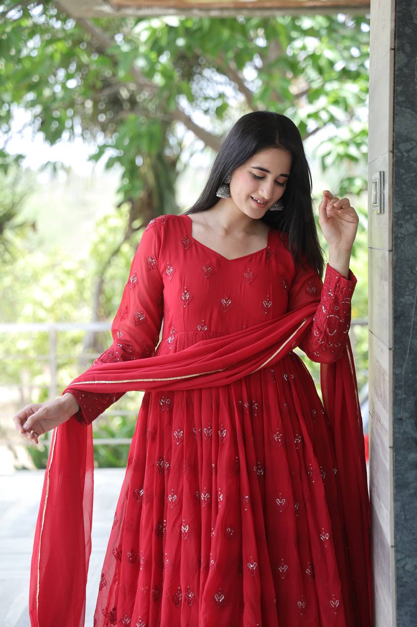 Premium Maroon Anarkali Suit Set